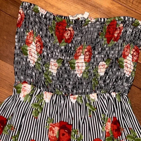 Feathers Women Party Stripes Strapless Floral Dress size small - Picture 2 of 5